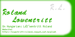 roland lowentritt business card